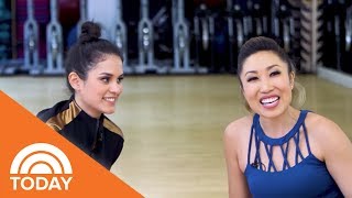 Blogilates Cassey Ho On Exercises To Do While Watching TV Fitness Journey  Donna OffAir  TODAY [upl. by Ahsiner]