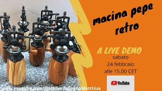 Woodturning  un macina pepe retro [upl. by Hgiellek]