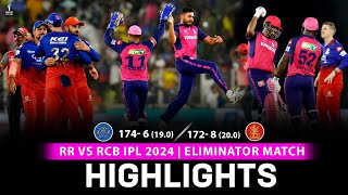 RR Eliminate RCB to set up knockout against SRH  RR won by 4 Wickets RR vs RCB IPL 2024 Highlights [upl. by Aisanat892]