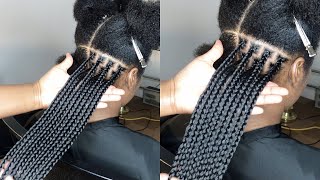 BRAIDS CLASS Get Perfect box braids size Parting size for spacing and Fullness  Gripping roots [upl. by Nwahsram985]