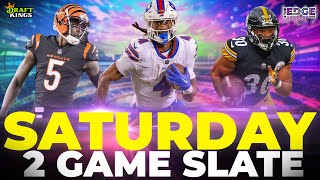 SATURDAY 2 GAME SLATE  Picks and Lineup Builds  122323  Draftkings NFL DFS [upl. by Avis956]