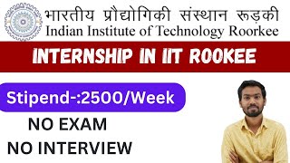 Summer Research Internship Program 2024🔥 UG amp PG  INTERNSHIPPROGRAM AT IIT ROORKEE [upl. by Owiat929]