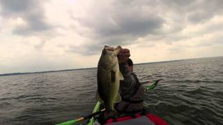 Catching big bass from a little green kayak [upl. by Trescha504]