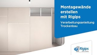 ErstellungAufbau von Montagewänden Trennwand  Rigips Verarbeitungsanleitung Trockenbau [upl. by Norvell524]