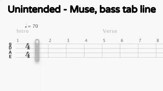 Unintended  Muse bass tab line [upl. by Hecker]