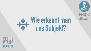 Das Subjekt im Satz erkennen  Satzglieder  kurz erklärt  Schulwissen Deutsch [upl. by Manda]