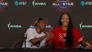 Aja Wilson Jewell Loyd interview at WNBA AllStar Weekend  Las Vegas Aces Seattle Storm [upl. by Hammock]