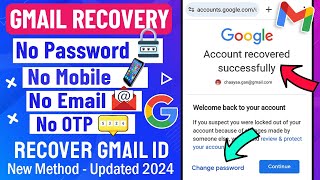 How to Recover Gmail Account without Phone Number and Recovery Email 2024  Gmail Account Recovery [upl. by Kylstra]