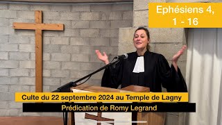 Culte 22 septembre 2024 avec Pr Romy Legrand [upl. by Andel]