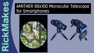 AMITHER 80x100 Monocular Telescope for Smartphones [upl. by Enomor]