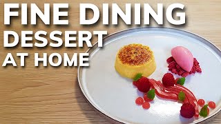 Michelin star CRÈME BRÛLÉE  Fine Dining Raspberry Dessert [upl. by Kemme]