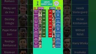 Leicester vs Tottenham Lineups Value [upl. by Ragouzis]