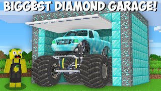 I found BIG DIAMOND GARAGE WITH SECRET MONSTER TRUCK in Minecraft  NEW HUGE CAR [upl. by Corabelle]