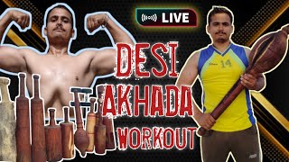 Akhada Style Workout 🔥🦍 🛑 Live Workout live fitnees [upl. by Llenaej]