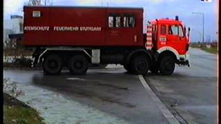 Feuerwehr Stuttgart Löschzug  Sonderfahrzeuge Wache 5 FFVaihingen zum Brandmelder 1990 [upl. by Brantley]