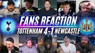 PREMIER LEAGUE FANS REACTION TO TOTTENHAM 41 NEWCASTLE  RICHARLISON SCORES [upl. by Nahgiem313]