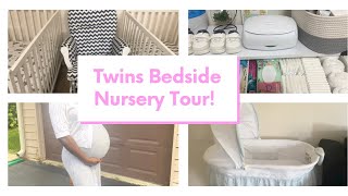 TWINS BEDSIDE NURSERY TOUR  Two Cribs  Shared Nursery  Master’s Bedroom Nursery [upl. by Buchheim]