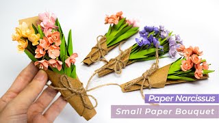 DIY Mini Paper Flowers Bouquet Narcissus Paper Flower [upl. by Sara79]