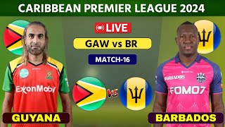 Barbados Royals vs Guyana Amazon Warriors Live 16th Match  GAW vs BR Live cricket [upl. by Bergeman372]