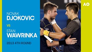 Novak Djokovic vs Stan Wawrinka in a fivehour fiveset marathon  Australian Open 2013 Round 4 [upl. by Ethbun]