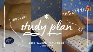 STUDY PLAN  DƏRS PLANI  UNBOXİNG  HƏDİYYƏ  Dərs çalışma proqramı necə qurulur [upl. by Atinrev785]