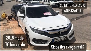 2018 MODEL CIVIC 78 BİN KM HASAR KAYITLI [upl. by Sirromaj]