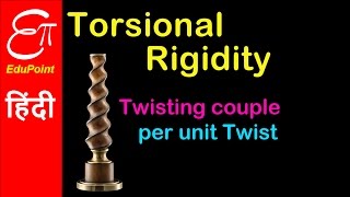 Torsional rigidity  The twisting Couple per unit twist  Video in HINDI  EduPoint [upl. by Robson]