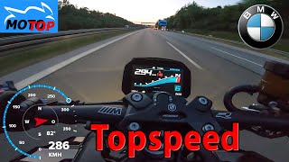 BMW M1000R 2023  TOPSPEED on AUTOBAHN  GPS 286 kmh [upl. by Nylecoj57]