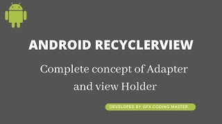 Android RecyclerView in Hindi  Recycler view  android recyclerview  recyclerview tutorial [upl. by Fraze]