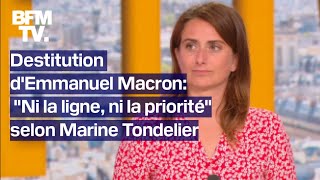 Lucie Castets à Matignon destitution dEmmanuel Macron linterview intégrale de Marine Tondelier [upl. by Ardnayek]