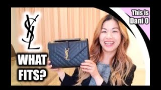 YSL SAINT LAURENT MONOGRAM CLUTCH VS UPTOWN POUCH  COMPARISON WEAR CROSSBODY WHAT FITS ETC [upl. by Lanahtan]