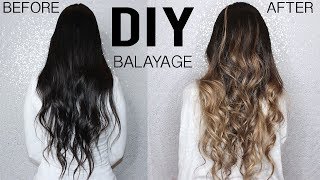 HOW TO DIY BALAYAGEOMBRE HAIR TUTORIAL AT HOME  FROM DARK TO BLONDE [upl. by Yeliac]