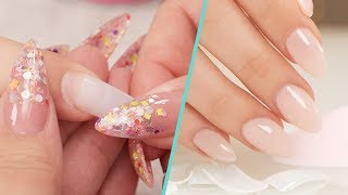 How To Apply Nail Tips with Acrylic Overlay  Step by Step Tutorial [upl. by Nagorb]