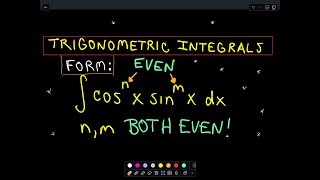 Trigonometric Integrals  Part 2 of 6 [upl. by Annyahs]