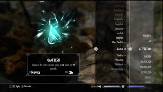 Skyrim  Oakflesh  Novice Alternation Magic Spell [upl. by Ramhaj]