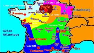 LES RÉGIONS ET DÉPARTEMENTS DE FRANCE MÉTROPOLITAINE [upl. by Kcinomod]