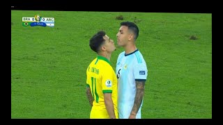 Treta Brigas dos jogadores no jogo Brasil x Argentina na Semifinal da Copa América 020719 [upl. by Eulalie]